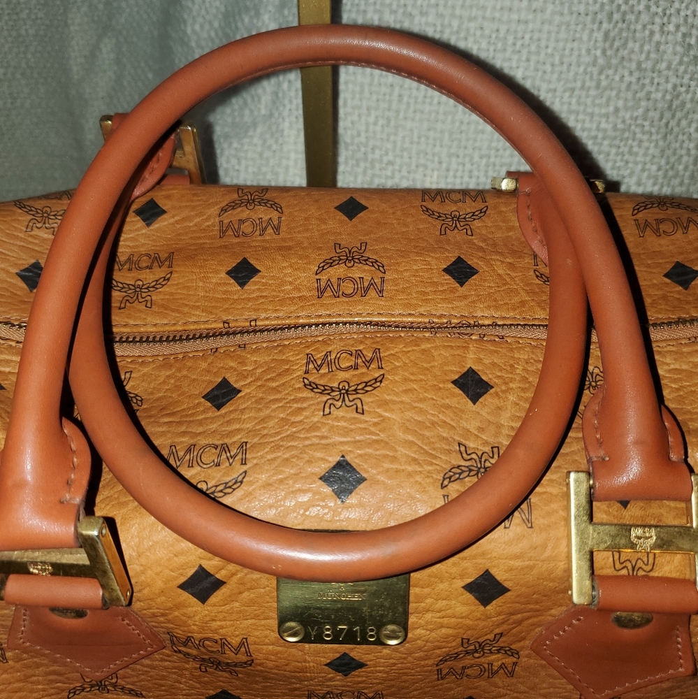 MCM Visetos Brown Monogram Handbag - Picture 7 of 16